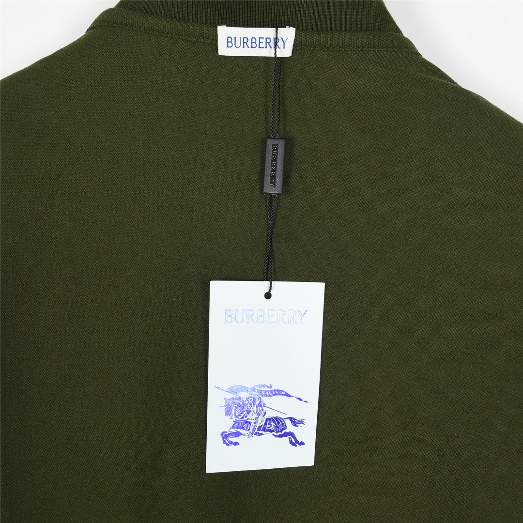 Burberry/巴宝莉 25ss 战马小标刺绣短袖polo衫 黑色 白色 军绿