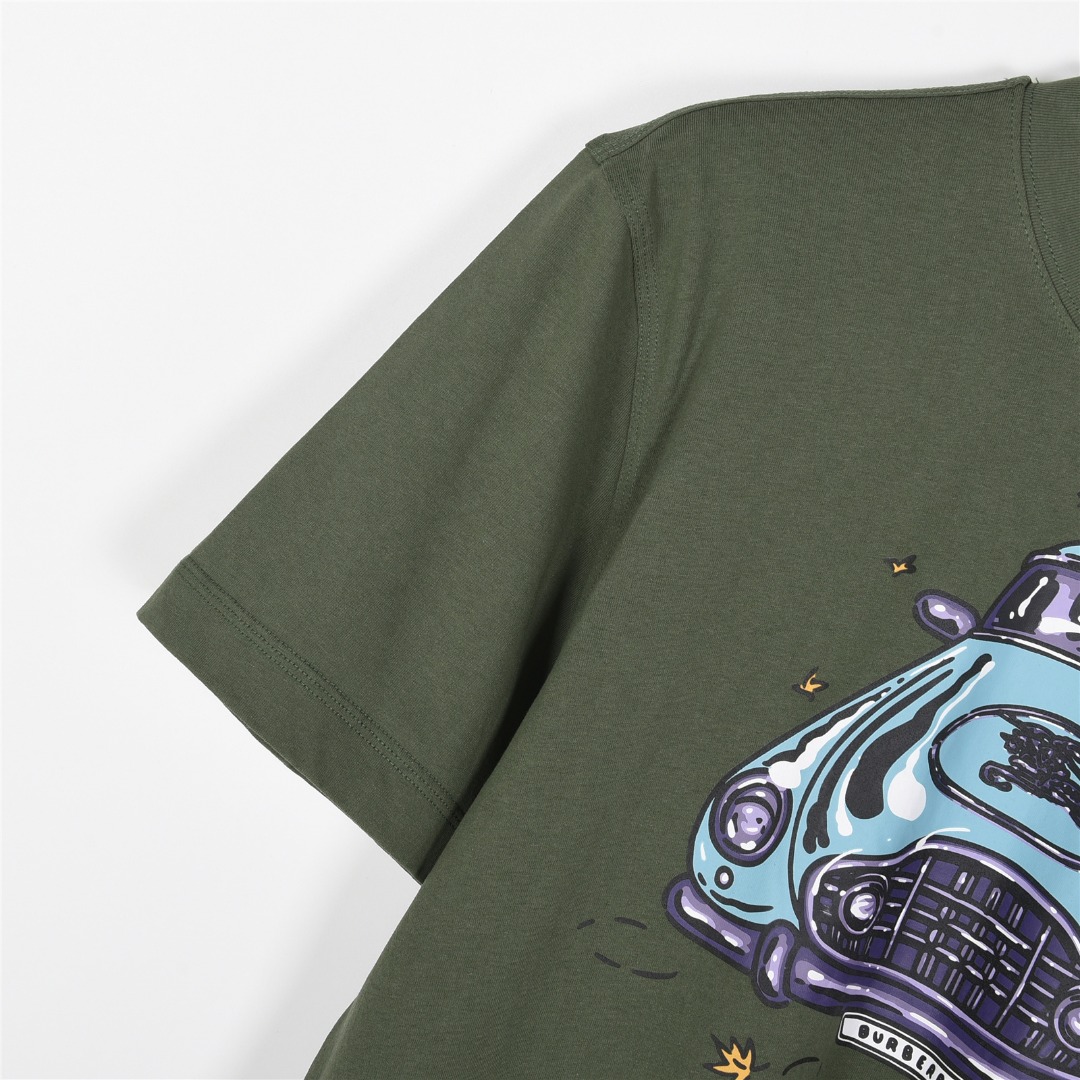 Burberry/ 巴宝莉 25ss 老爷车战马印花短袖T恤绿色 白色