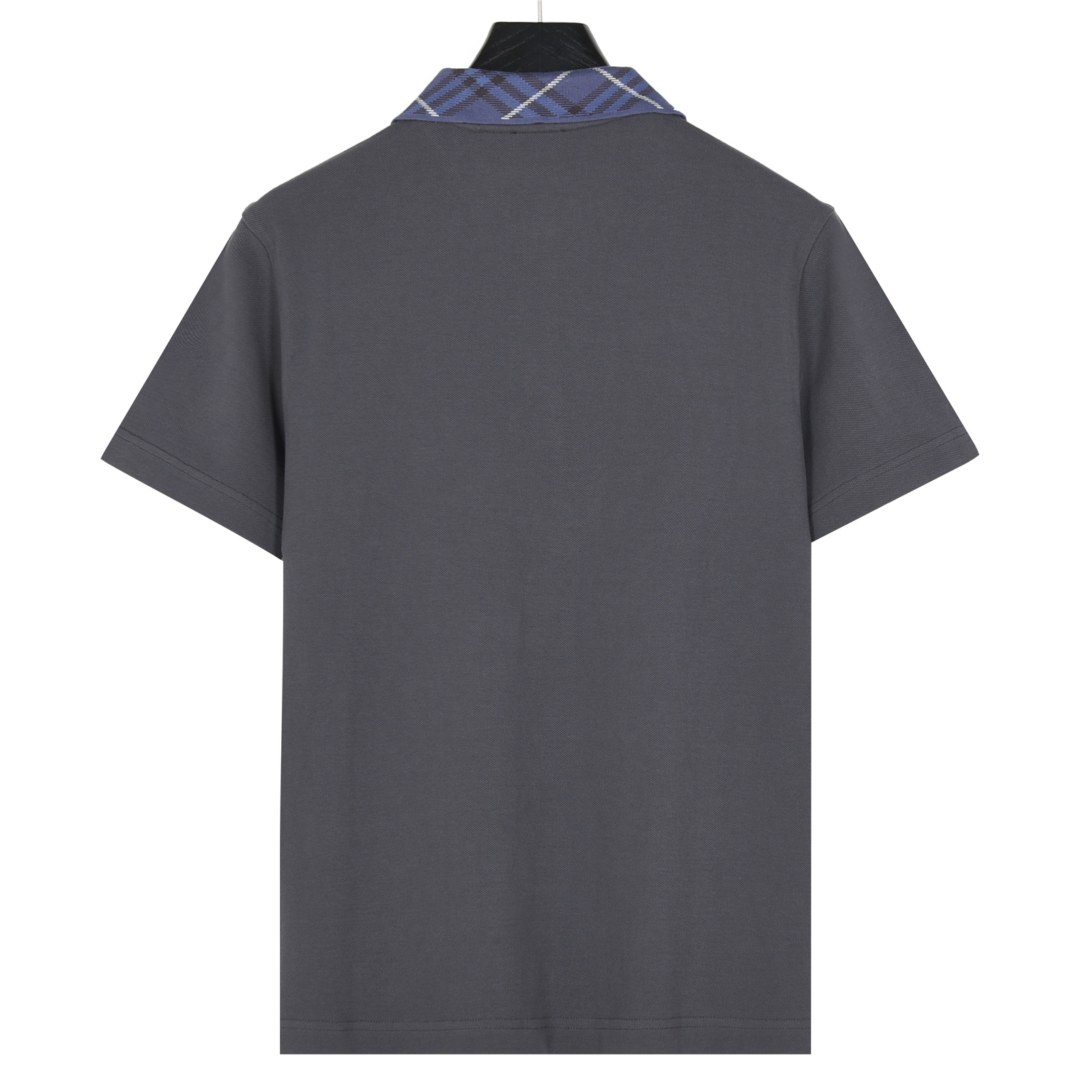 Burberry/巴宝莉 25ss 格纹领拼接翻领短袖Polo衫 黑色 杏色 灰色 绿色