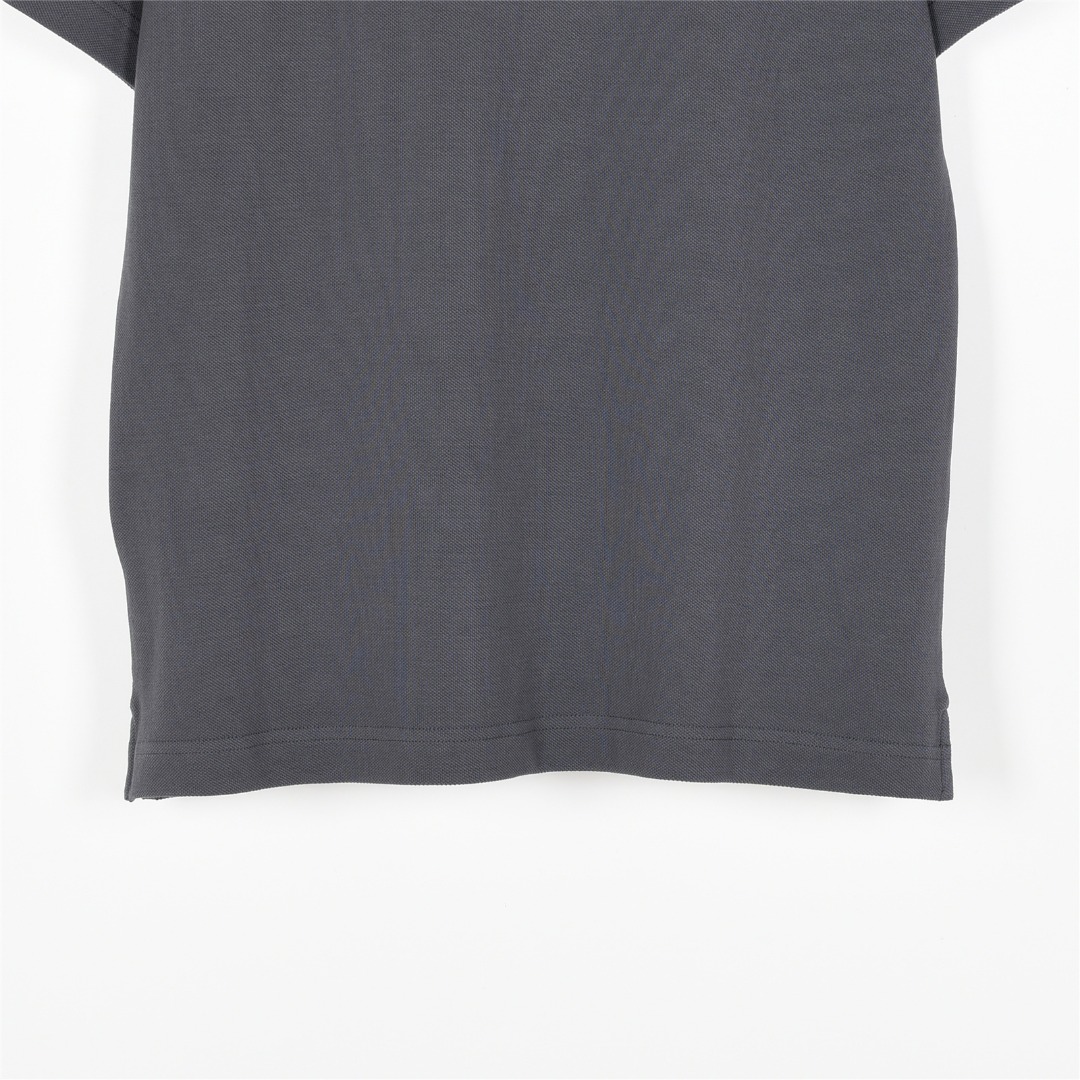 Burberry/巴宝莉 25ss 格纹领拼接翻领短袖Polo衫 黑色 杏色 灰色 绿色