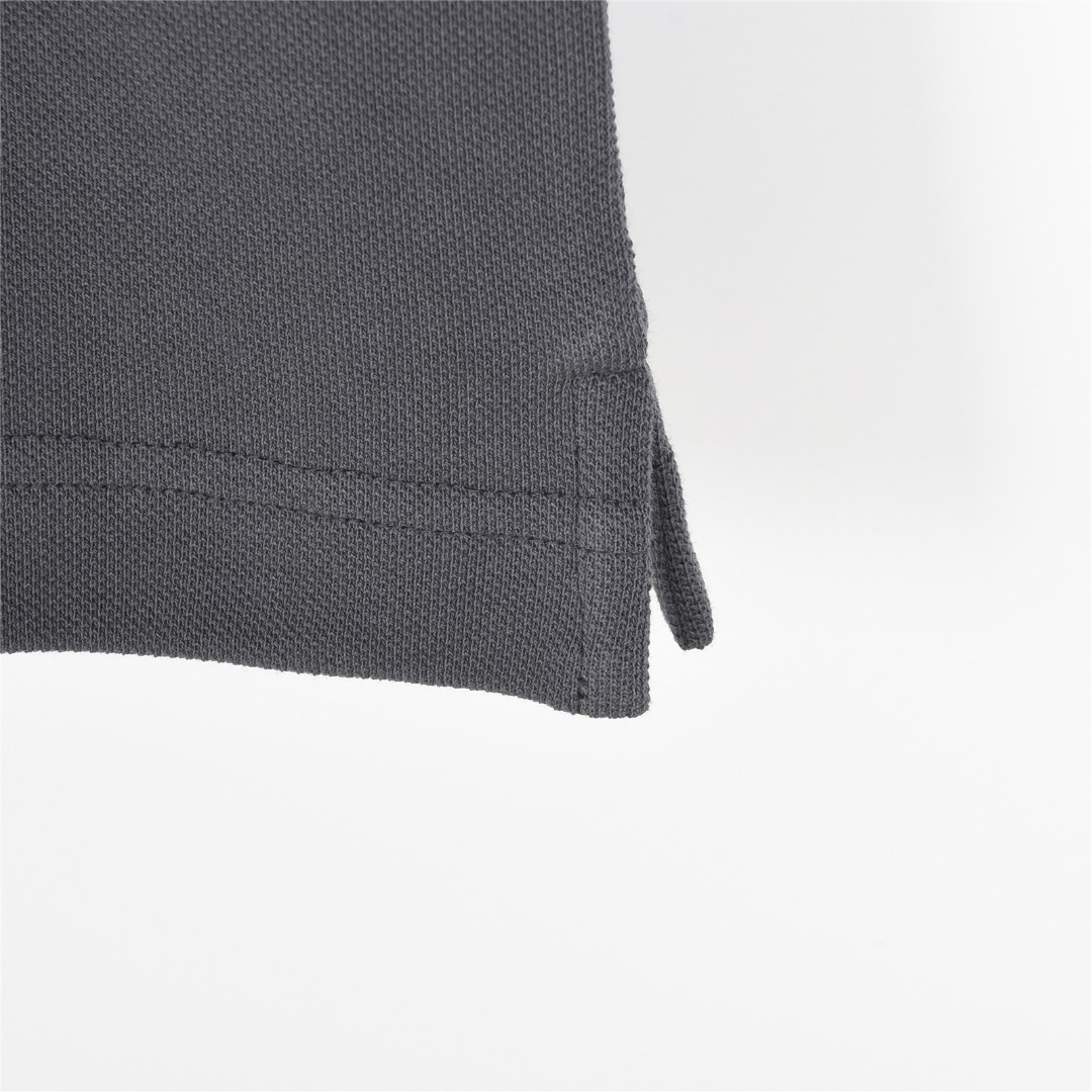 Burberry/巴宝莉 25ss 格纹领拼接翻领短袖Polo衫 黑色 杏色 灰色 绿色