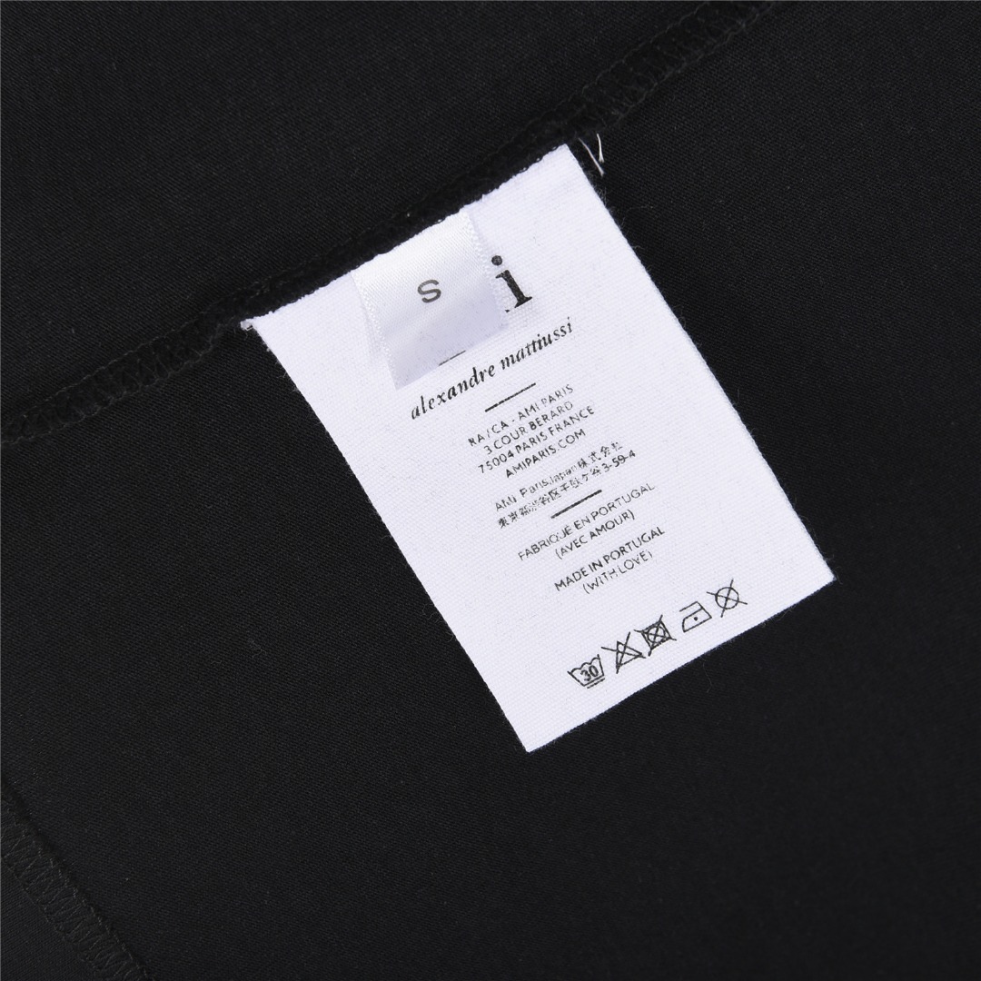 Ami 25ss 立体编织爱心刺绣短袖T恤白色 黑色-Chinese UA Cheap High Quatity Brand Clothes Bags handbags Sneakers wholesale wholesaler seller from China Factory suppliers Fashion Clothing Shoes best Quality Beautiful Price Ami 25ss 立体编织爱心刺绣短袖T恤白色 黑色