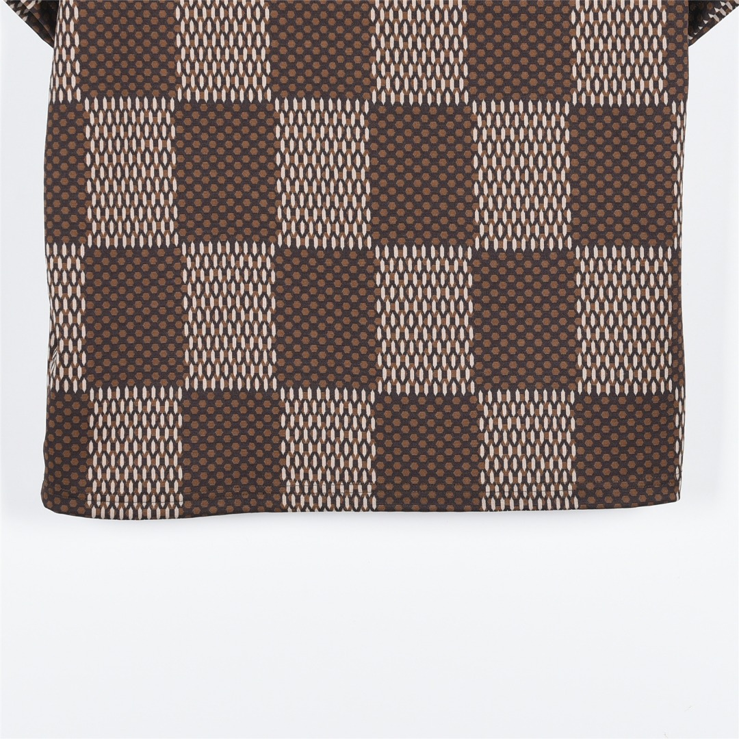 Louis Vuitton/路易威登 25ss 菲董联名棋盘格水钻毛织短袖T恤黑色 棕色-Chinese UA Cheap High Quatity Brand Clothes Bags handbags Sneakers wholesale wholesaler seller from China Factory suppliers Fashion Clothing Shoes best Quality Beautiful Price Louis Vuitton/路易威登 25ss 菲董联名棋盘格水钻毛织短袖T恤黑色 棕色