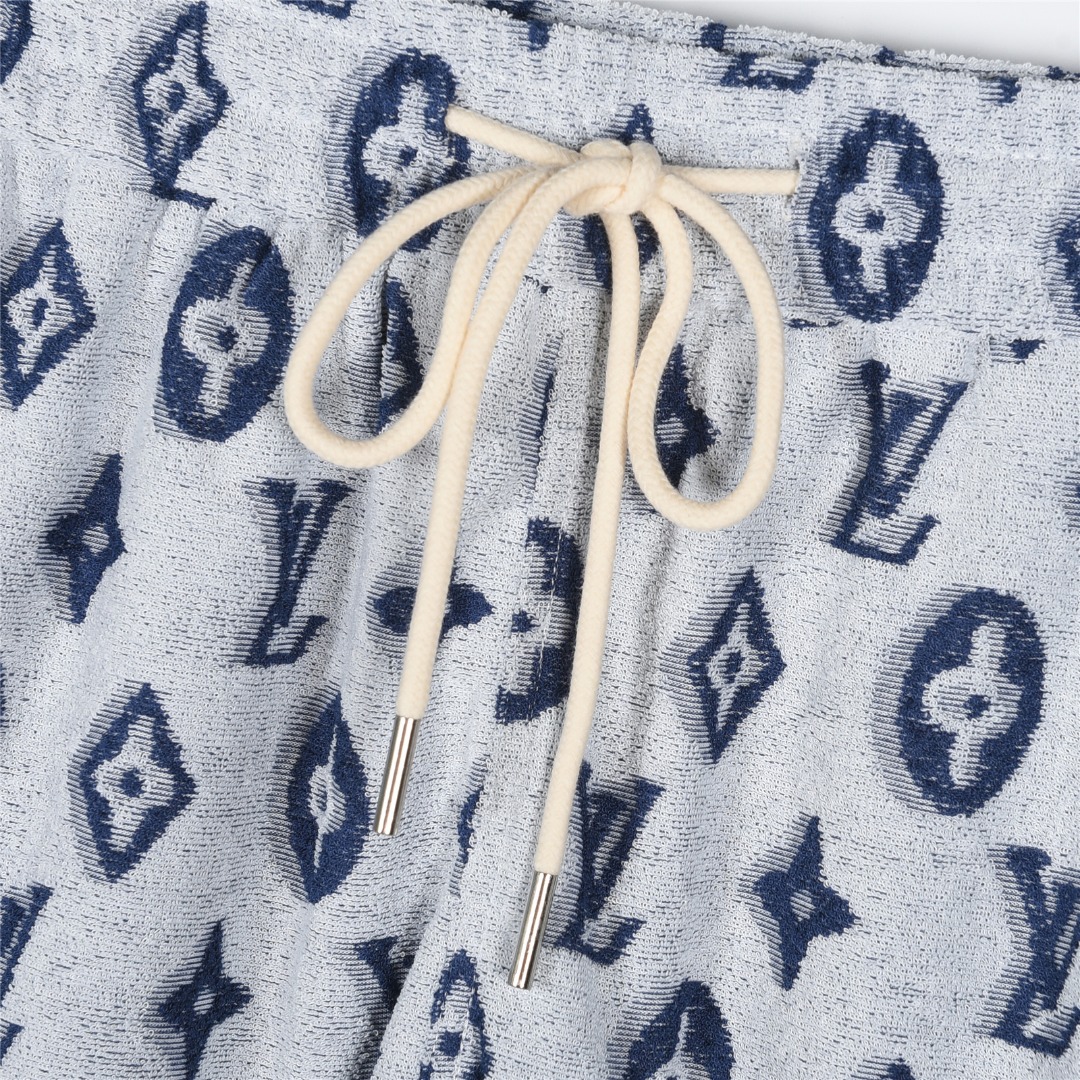 Louis Vuitton/路易威登 25ss 满印老花logo提花短裤 白色 蓝色-Chinese UA Cheap High Quatity Brand Clothes Bags handbags Sneakers wholesale wholesaler seller from China Factory suppliers Fashion Clothing Shoes best Quality Beautiful Price Louis Vuitton/路易威登 25ss 满印老花logo提花短裤 白色 蓝色