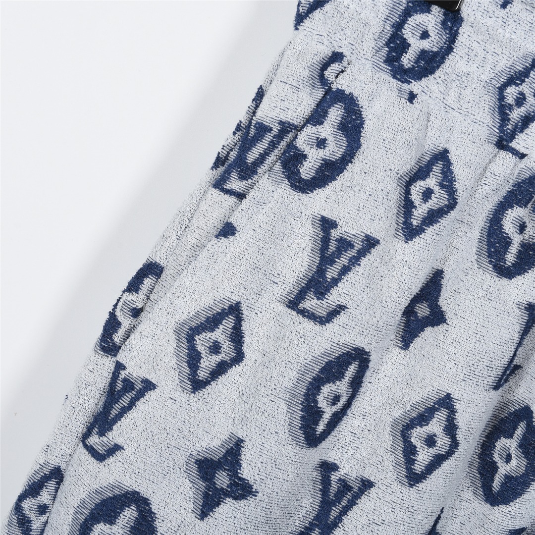 Louis Vuitton/路易威登 25ss 满印老花logo提花短裤 白色 蓝色-Chinese UA Cheap High Quatity Brand Clothes Bags handbags Sneakers wholesale wholesaler seller from China Factory suppliers Fashion Clothing Shoes best Quality Beautiful Price Louis Vuitton/路易威登 25ss 满印老花logo提花短裤 白色 蓝色