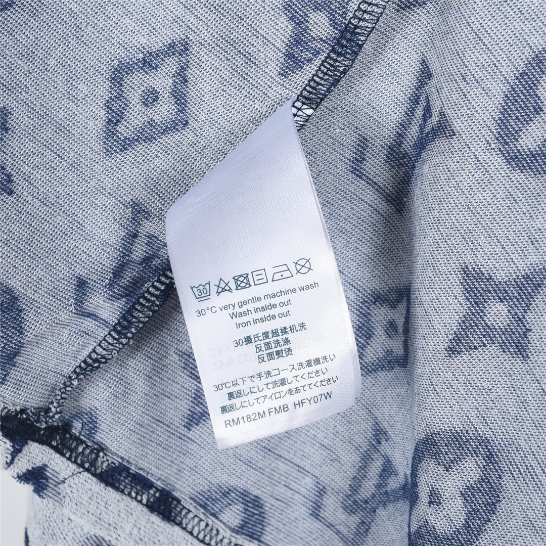 Louis Vuitton/路易威登 25ss 满印老花logo提花毛巾T恤 白色 蓝色