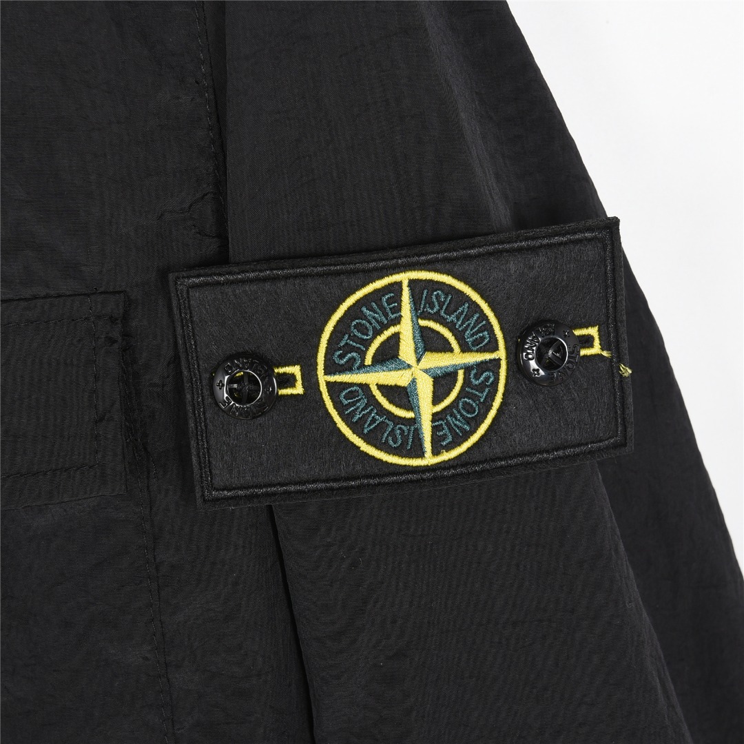 Stone Island/石头岛 经典纯色logo贴片翻领拉链防晒服外套 黑色-Chinese UA Cheap High Quatity Brand Clothes Bags handbags Sneakers wholesale wholesaler seller from China Factory suppliers Fashion Clothing Shoes best Quality Beautiful Price Stone Island/石头岛 经典纯色logo贴片翻领拉链防晒服外套 黑色