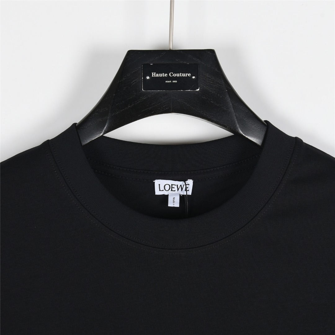 Loewe/罗意威 25ss 拼色毛巾绣logo短袖T恤黑色 白色-Chinese UA Cheap High Quatity Brand Clothes Bags handbags Sneakers wholesale wholesaler seller from China Factory suppliers Fashion Clothing Shoes best Quality Beautiful Price Loewe/罗意威 25ss 拼色毛巾绣logo短袖T恤黑色 白色