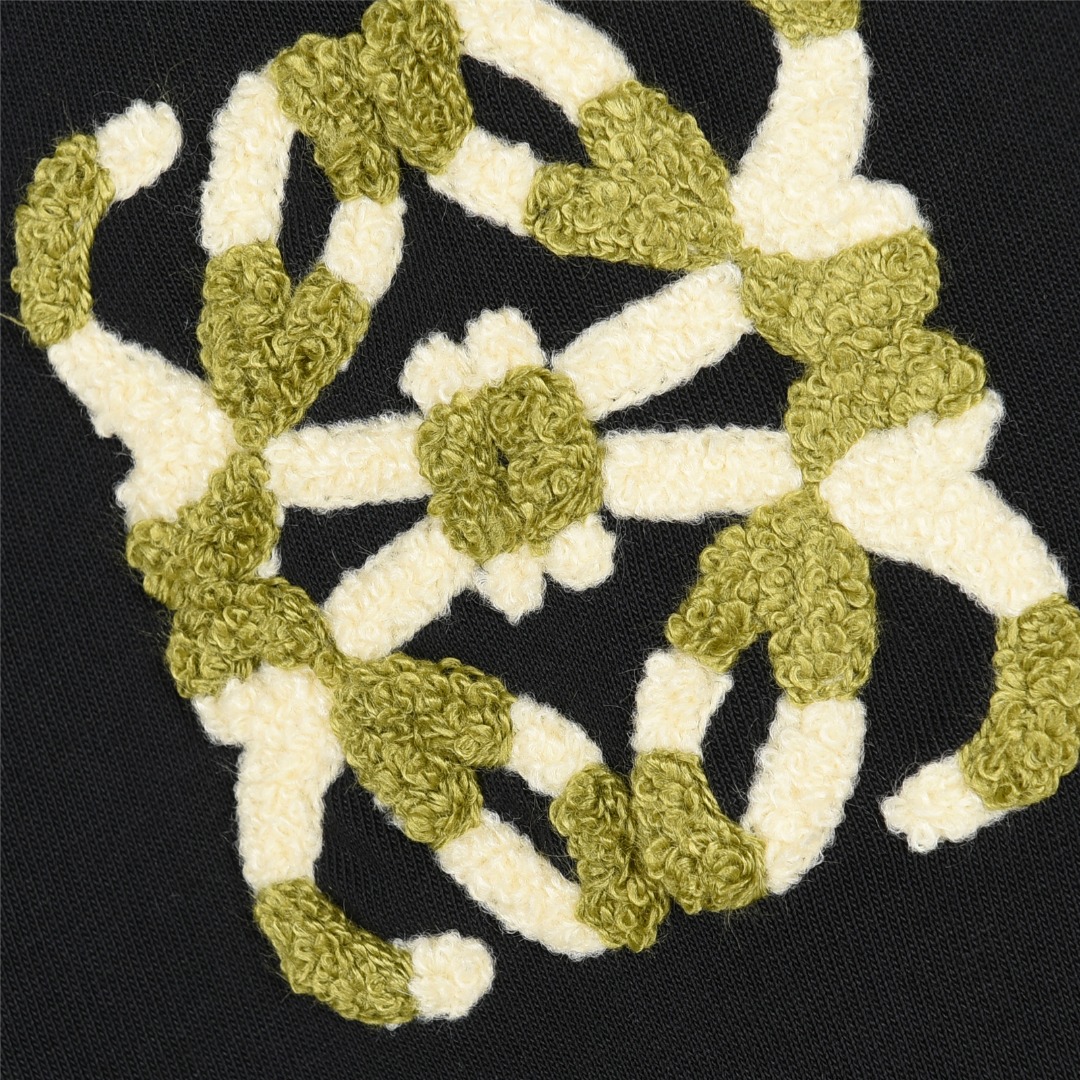 Loewe/罗意威 25ss 拼色毛巾绣logo短袖T恤黑色 白色-Chinese UA Cheap High Quatity Brand Clothes Bags handbags Sneakers wholesale wholesaler seller from China Factory suppliers Fashion Clothing Shoes best Quality Beautiful Price Loewe/罗意威 25ss 拼色毛巾绣logo短袖T恤黑色 白色