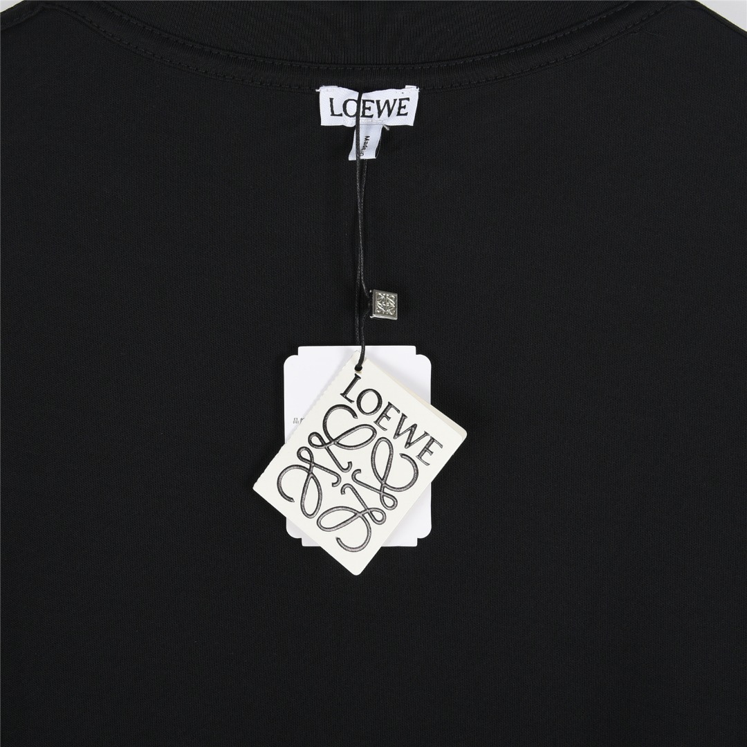 Loewe/罗意威 25ss 拼色毛巾绣logo短袖T恤黑色 白色-Chinese UA Cheap High Quatity Brand Clothes Bags handbags Sneakers wholesale wholesaler seller from China Factory suppliers Fashion Clothing Shoes best Quality Beautiful Price Loewe/罗意威 25ss 拼色毛巾绣logo短袖T恤黑色 白色