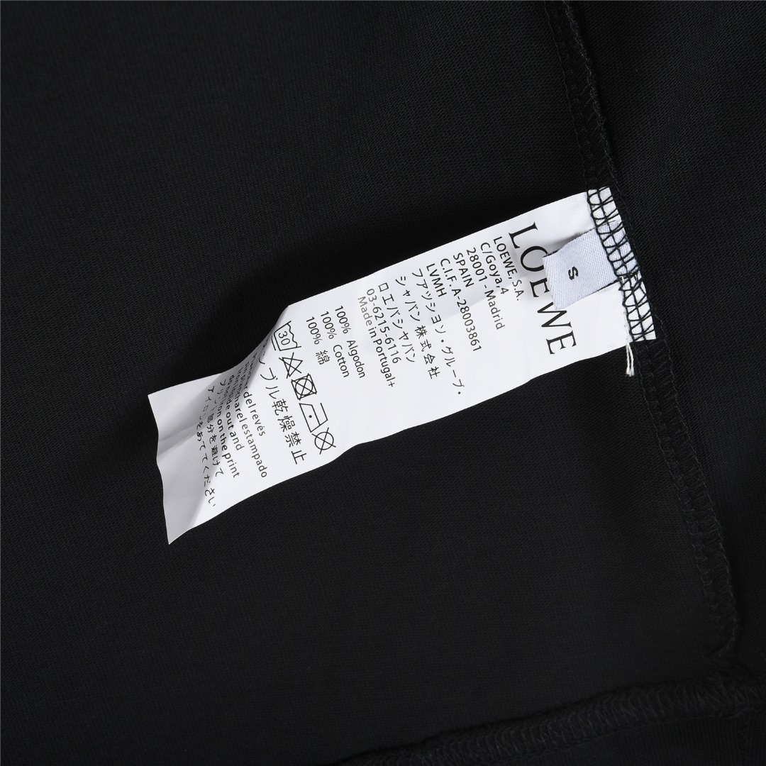 Loewe/罗意威 25ss 拼色毛巾绣logo短袖T恤黑色 白色-Chinese UA Cheap High Quatity Brand Clothes Bags handbags Sneakers wholesale wholesaler seller from China Factory suppliers Fashion Clothing Shoes best Quality Beautiful Price Loewe/罗意威 25ss 拼色毛巾绣logo短袖T恤黑色 白色