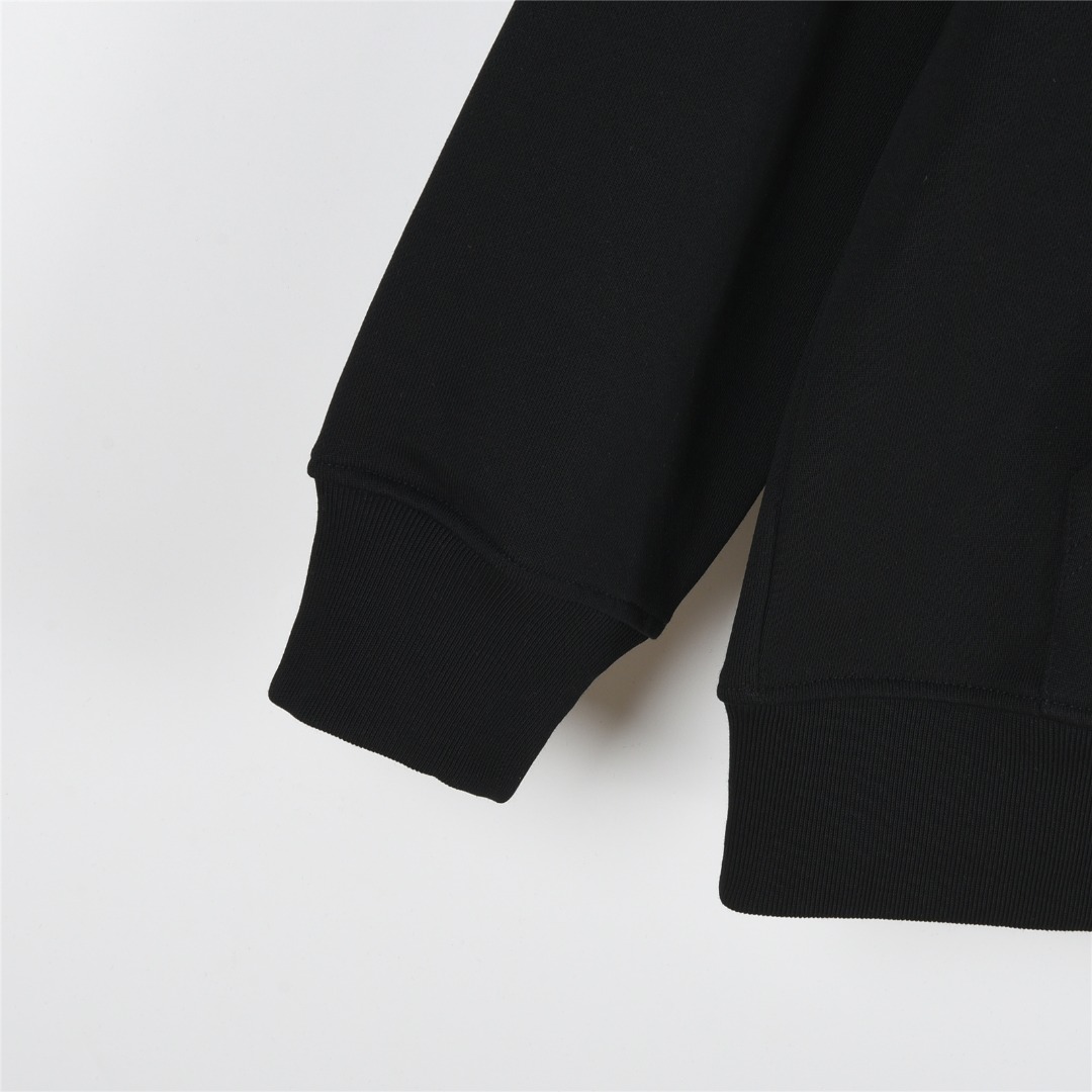 Louis Vuitton/路易威登 25Fw 浮雕字母连帽卫衣白色 黑色