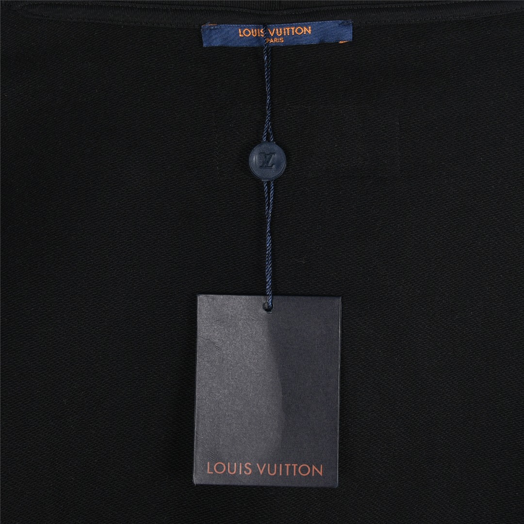 Louis Vuitton/路易威登 老花渐变半身印花logo连帽卫衣白色 黑色