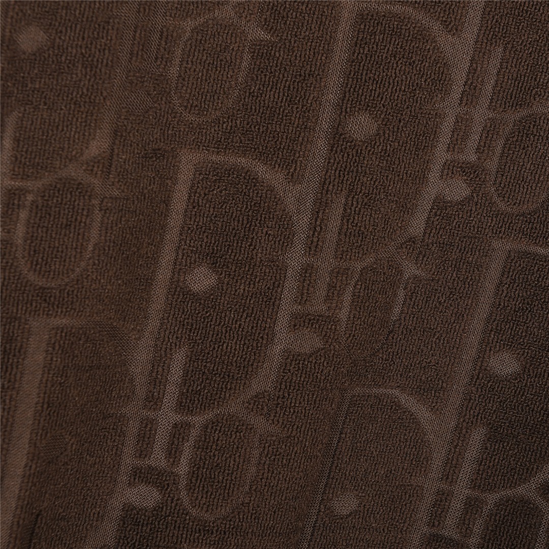 Dior/迪奥 经典满印暗纹毛巾绣连帽卫衣 连帽长袖帽衫白色 黑色 棕色