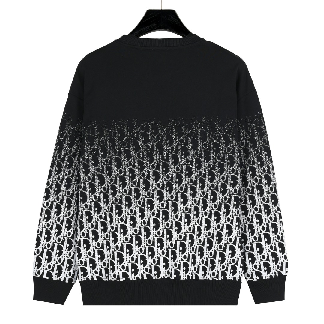 Dior /迪奥 25Fw 老花渐变字母半身印花logo圆领卫衣