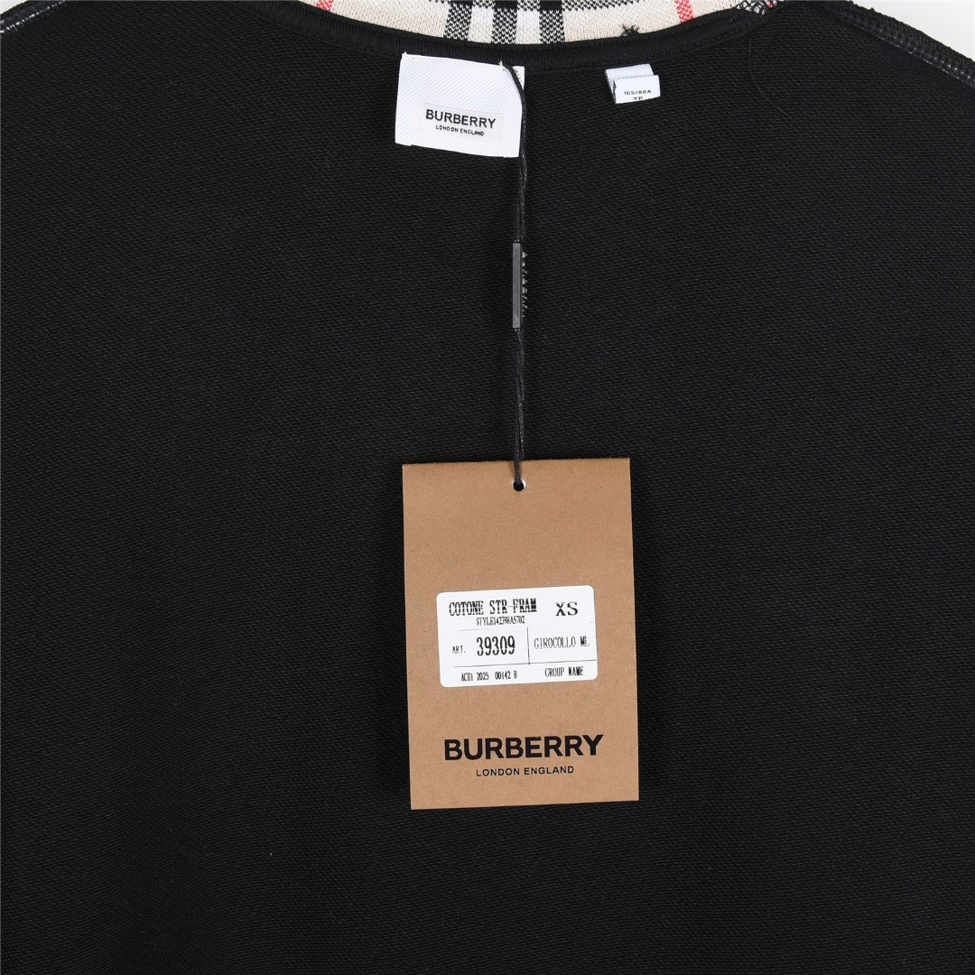 Burberry/巴宝莉 25Fw 格纹领口拼接刺绣字母小标logo卫衣-Chinese UA Cheap High Quatity Brand Clothes Bags handbags Sneakers wholesale wholesaler seller from China Factory suppliers Fashion Clothing Shoes best Quality Beautiful Price Burberry/巴宝莉 25Fw 格纹领口拼接刺绣字母小标logo卫衣