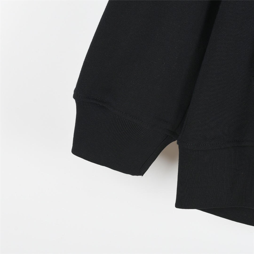 Gucci/古驰 25Fw 立体浮雕压花字母logo连帽卫衣杏色 黑色