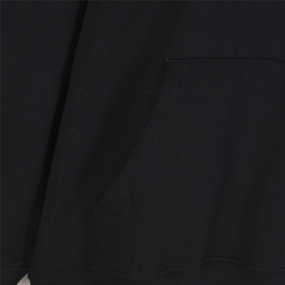 Gucci/古驰 25Fw 立体浮雕压花字母logo连帽卫衣杏色 黑色