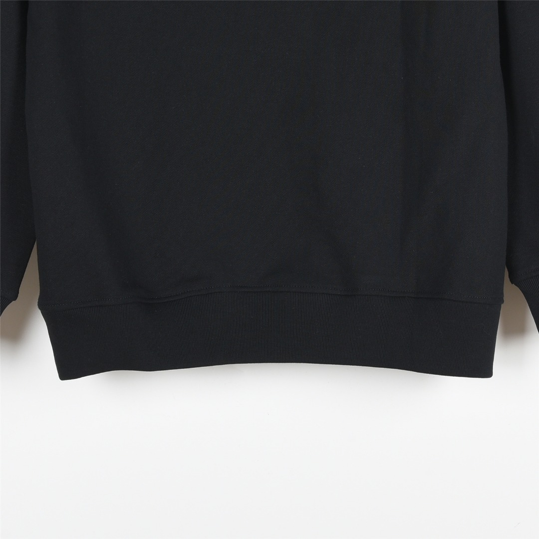 Gucci/古驰 25Fw 立体浮雕压花字母logo连帽卫衣杏色 黑色