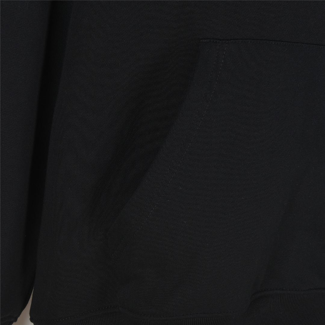 Gucci/古驰 25Fw 刺绣字母连帽卫衣英文字母刺绣连帽卫衣 杏色 黑色