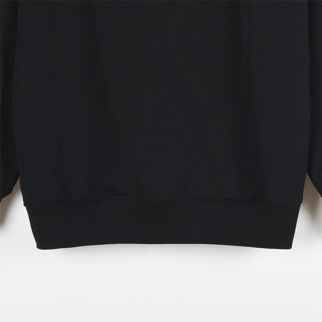 Gucci/古驰 25Fw 刺绣字母连帽卫衣英文字母刺绣连帽卫衣 杏色 黑色