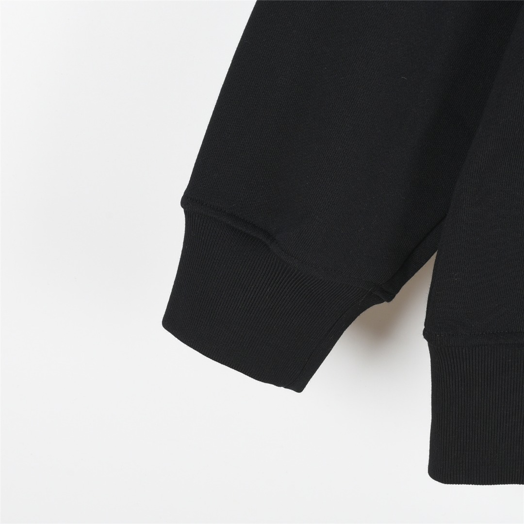 Gucci/古驰 25Fw 双G字母logo印花连帽卫衣 杏色 黑色