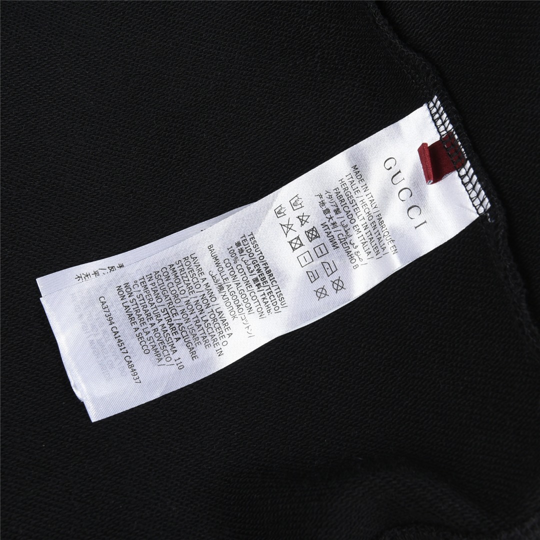 Gucci/古驰 25Fw 双G字母logo印花连帽卫衣 杏色 黑色