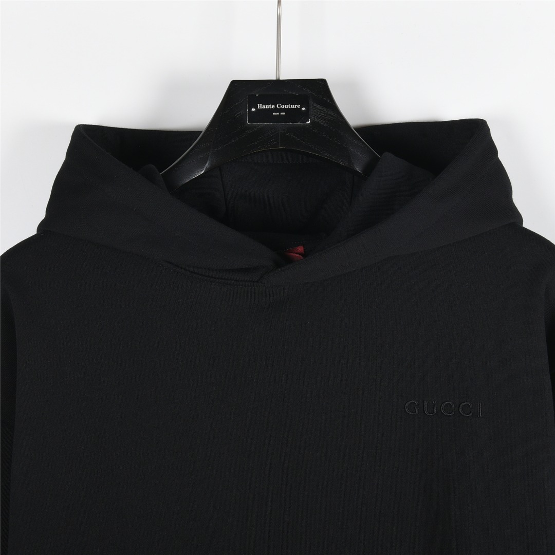 Gucci/古驰 25Fw 暗纹字母logo刺绣小标连帽卫衣杏色 黑色-Chinese UA Cheap High Quatity Brand Clothes Bags handbags Sneakers wholesale wholesaler seller from China Factory suppliers Fashion Clothing Shoes best Quality Beautiful Price Gucci/古驰 25Fw 暗纹字母logo刺绣小标连帽卫衣杏色 黑色