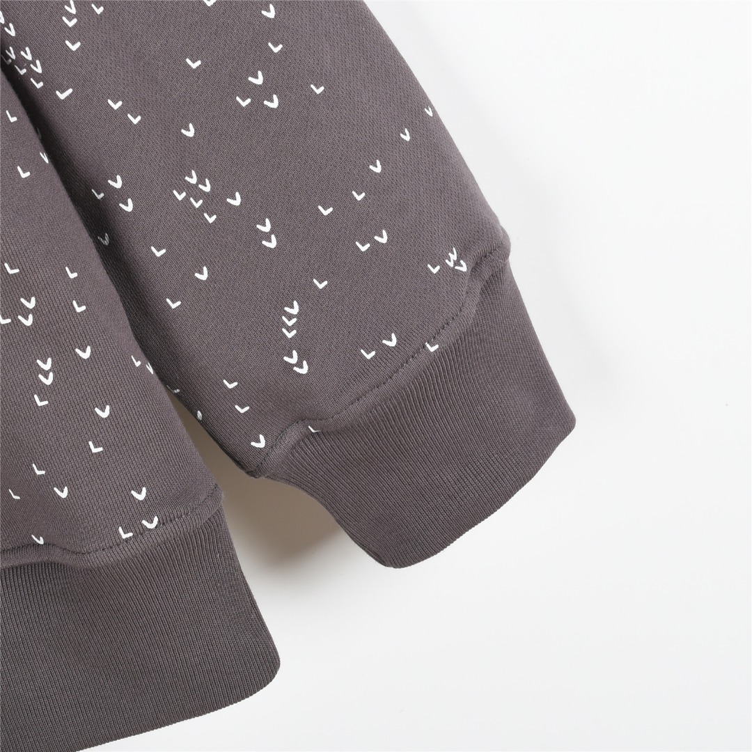 Louis Vuitton/路易威登 25Fw 渐变小飞机印花圆领卫衣 白色 黑色