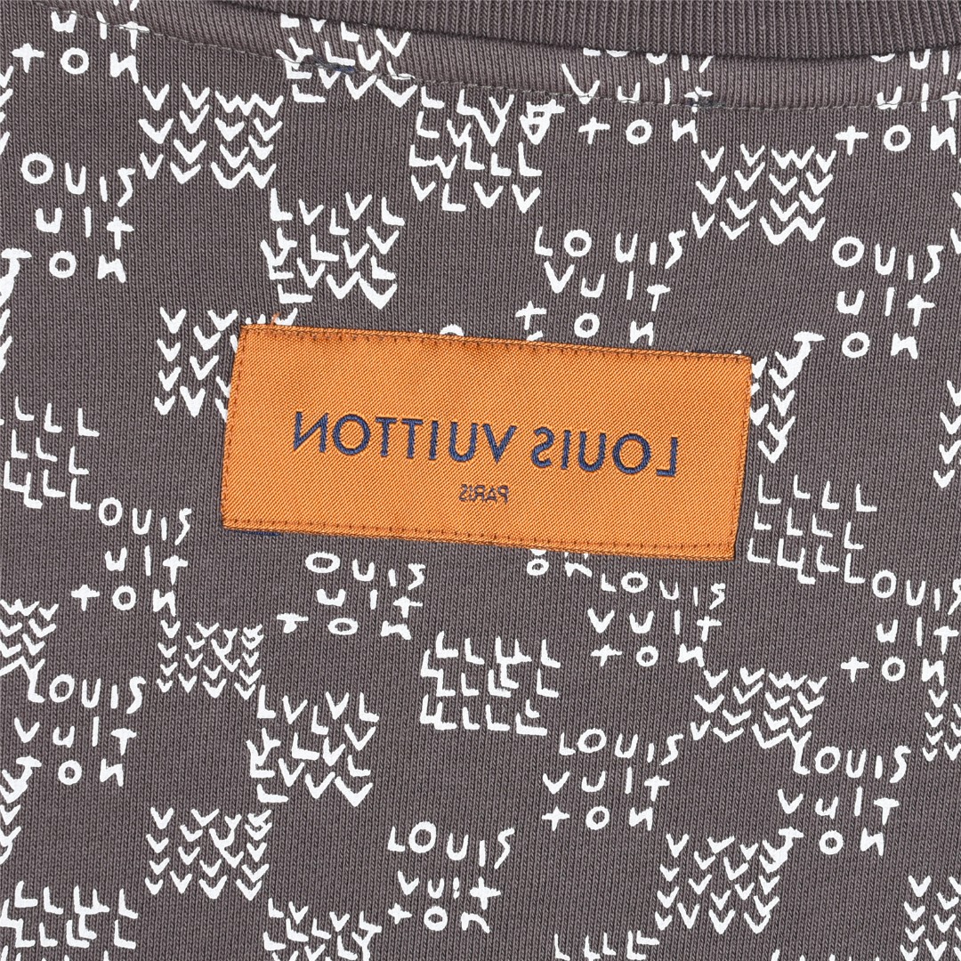 Louis Vuitton/路易威登 25Fw 渐变小飞机印花圆领卫衣 白色 黑色