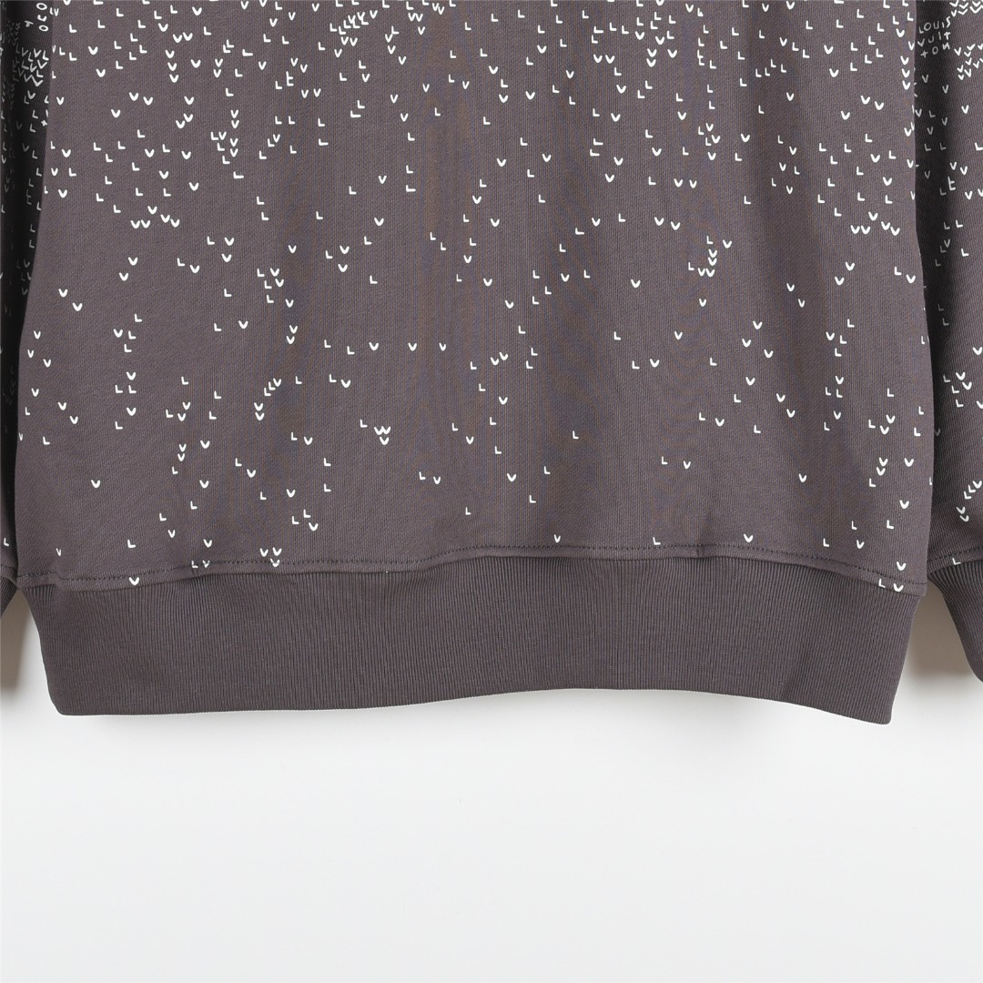 Louis Vuitton/路易威登 25Fw 渐变小飞机印花圆领卫衣 白色 黑色