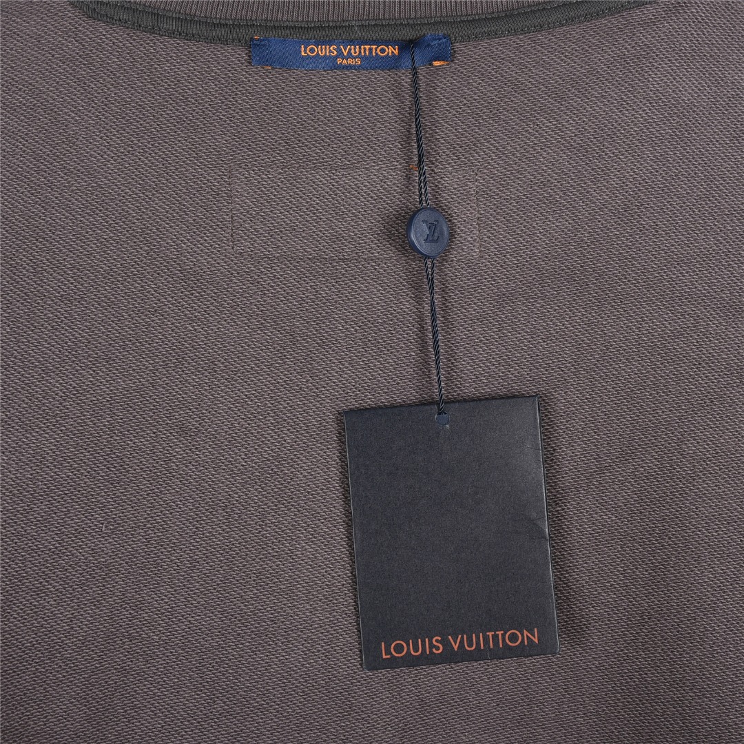 Louis Vuitton/路易威登 25Fw 渐变小飞机印花圆领卫衣 白色 黑色