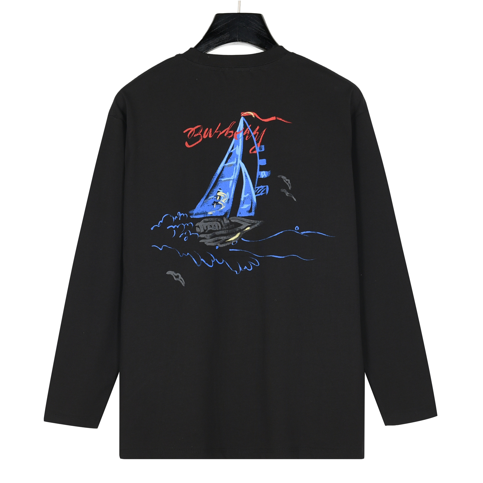 Burberry/巴宝莉 25Fw 字母帆船彩绘印花长袖T恤