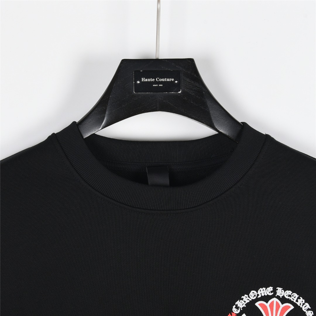 Chrome Hearts/克罗心 前后袖子十字梵文字母大幅印花logo卫衣 白色 黑色-Chinese UA Cheap High Quatity Brand Clothes Bags handbags Sneakers wholesale wholesaler seller from China Factory suppliers Fashion Clothing Shoes best Quality Beautiful Price Chrome Hearts/克罗心 前后袖子十字梵文字母大幅印花logo卫衣 白色 黑色