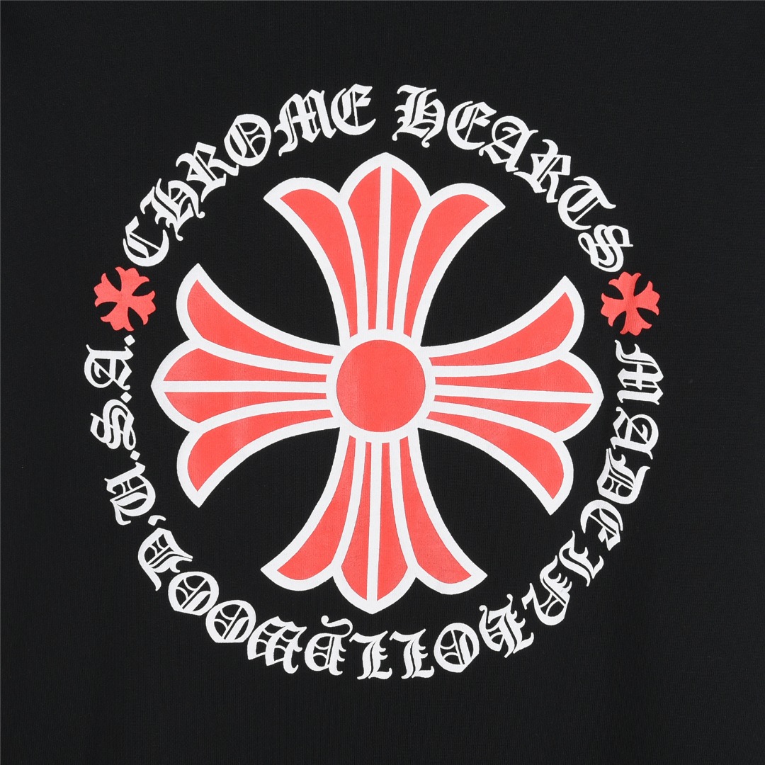 Chrome Hearts/克罗心 前后袖子十字梵文字母大幅印花logo卫衣 白色 黑色-Chinese UA Cheap High Quatity Brand Clothes Bags handbags Sneakers wholesale wholesaler seller from China Factory suppliers Fashion Clothing Shoes best Quality Beautiful Price Chrome Hearts/克罗心 前后袖子十字梵文字母大幅印花logo卫衣 白色 黑色