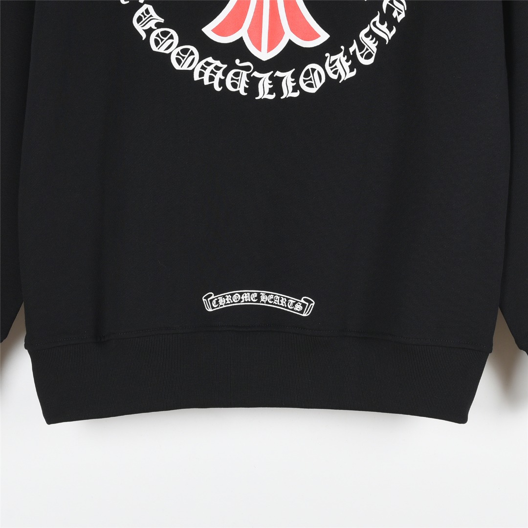 Chrome Hearts/克罗心 前后袖子十字梵文字母大幅印花logo卫衣 白色 黑色-Chinese UA Cheap High Quatity Brand Clothes Bags handbags Sneakers wholesale wholesaler seller from China Factory suppliers Fashion Clothing Shoes best Quality Beautiful Price Chrome Hearts/克罗心 前后袖子十字梵文字母大幅印花logo卫衣 白色 黑色