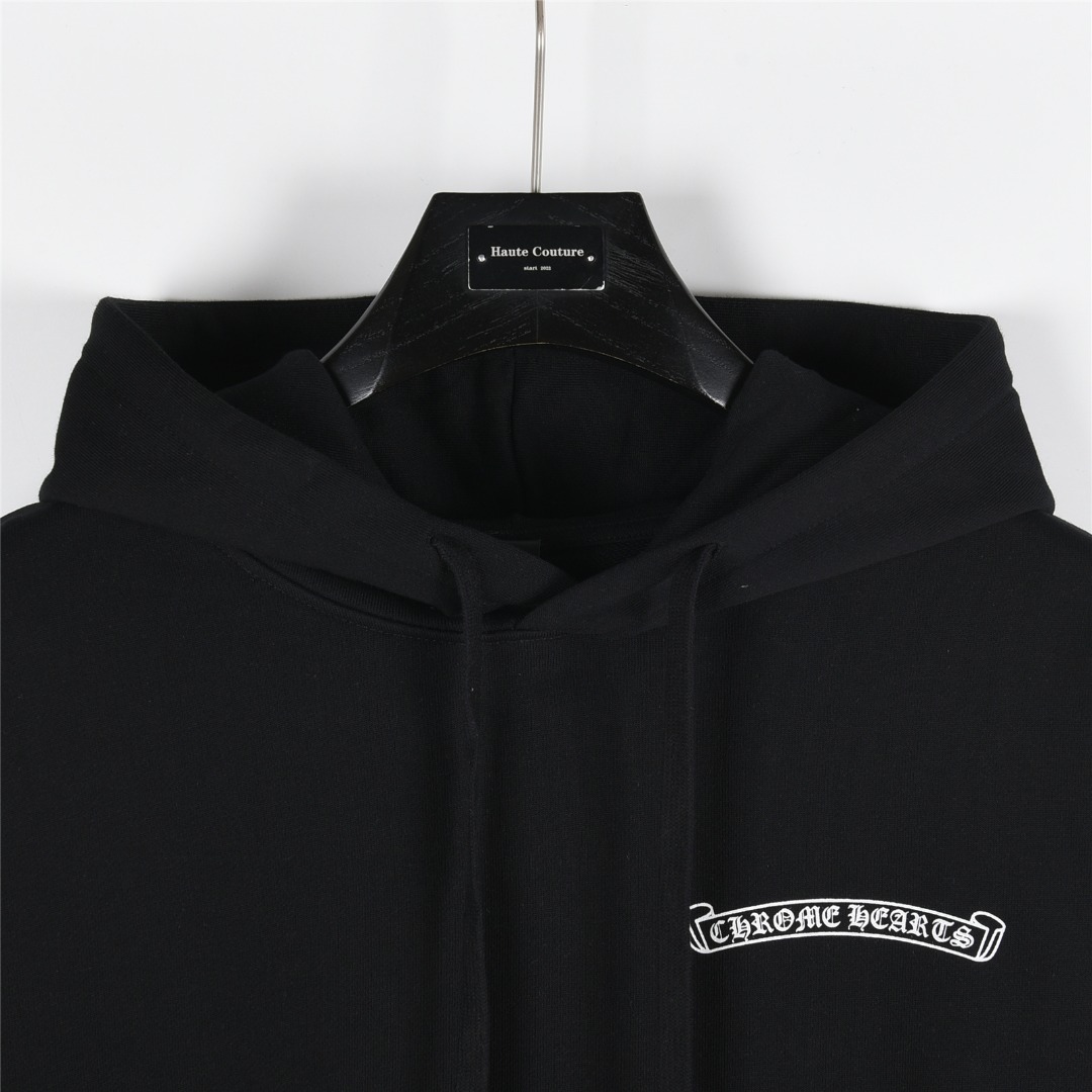 Chrome Hearts/克罗心 经典紫色宝剑梵文手袖十字架印花连帽卫衣 白色 黑色-Chinese UA Cheap High Quatity Brand Clothes Bags handbags Sneakers wholesale wholesaler seller from China Factory suppliers Fashion Clothing Shoes best Quality Beautiful Price Chrome Hearts/克罗心 经典紫色宝剑梵文手袖十字架印花连帽卫衣 白色 黑色