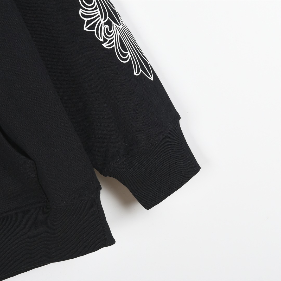 Chrome Hearts/克罗心 经典紫色宝剑梵文手袖十字架印花连帽卫衣 白色 黑色-Chinese UA Cheap High Quatity Brand Clothes Bags handbags Sneakers wholesale wholesaler seller from China Factory suppliers Fashion Clothing Shoes best Quality Beautiful Price Chrome Hearts/克罗心 经典紫色宝剑梵文手袖十字架印花连帽卫衣 白色 黑色