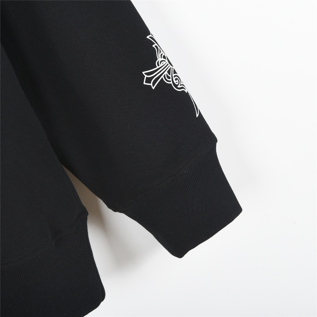 Chrome Hearts/克罗心 25Fw 经典马蹄十字架logo印花圆领卫衣 白色 黑色-Chinese UA Cheap High Quatity Brand Clothes Bags handbags Sneakers wholesale wholesaler seller from China Factory suppliers Fashion Clothing Shoes best Quality Beautiful Price Chrome Hearts/克罗心 25Fw 经典马蹄十字架logo印花圆领卫衣 白色 黑色