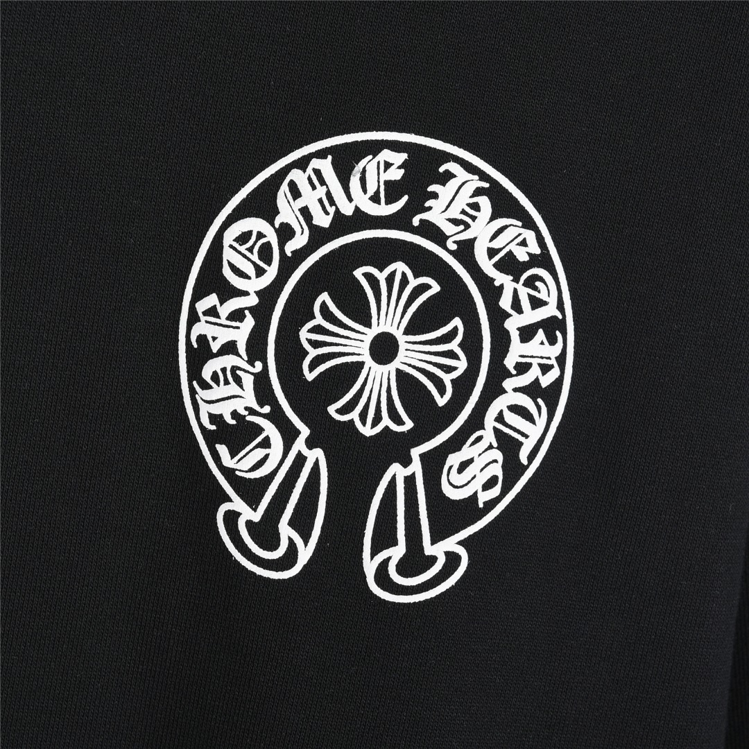 Chrome Hearts/克罗心 25Fw 经典马蹄十字架logo印花圆领卫衣 白色 黑色-Chinese UA Cheap High Quatity Brand Clothes Bags handbags Sneakers wholesale wholesaler seller from China Factory suppliers Fashion Clothing Shoes best Quality Beautiful Price Chrome Hearts/克罗心 25Fw 经典马蹄十字架logo印花圆领卫衣 白色 黑色
