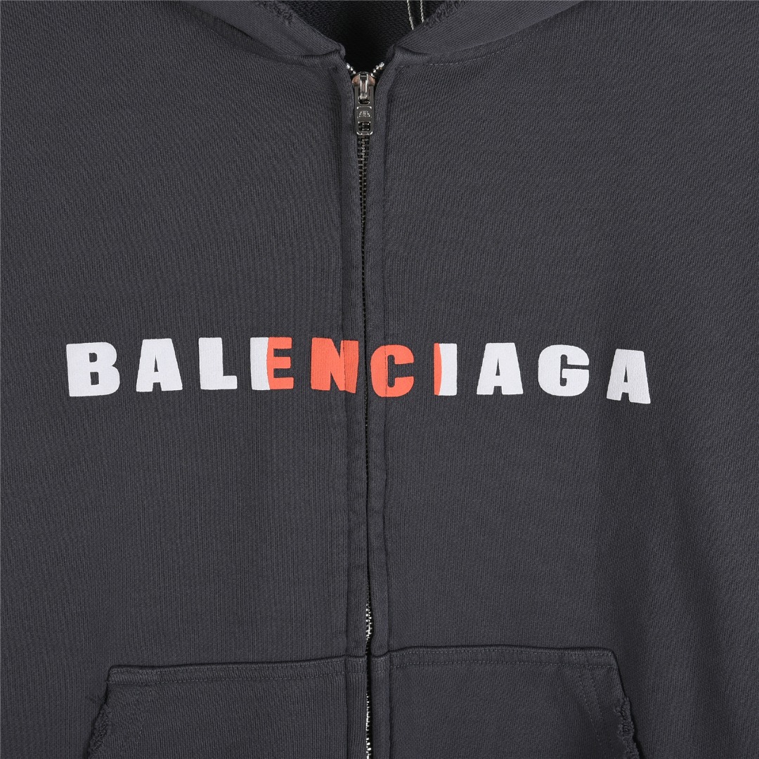 Balenciaga/巴黎世家 25Fw 彩色字母刺绣破洞双拉链外套 浅蓝深灰-Chinese UA Cheap High Quatity Brand Clothes Bags handbags Sneakers wholesale wholesaler seller from China Factory suppliers Fashion Clothing Shoes best Quality Beautiful Price Balenciaga/巴黎世家 25Fw 彩色字母刺绣破洞双拉链外套 浅蓝深灰