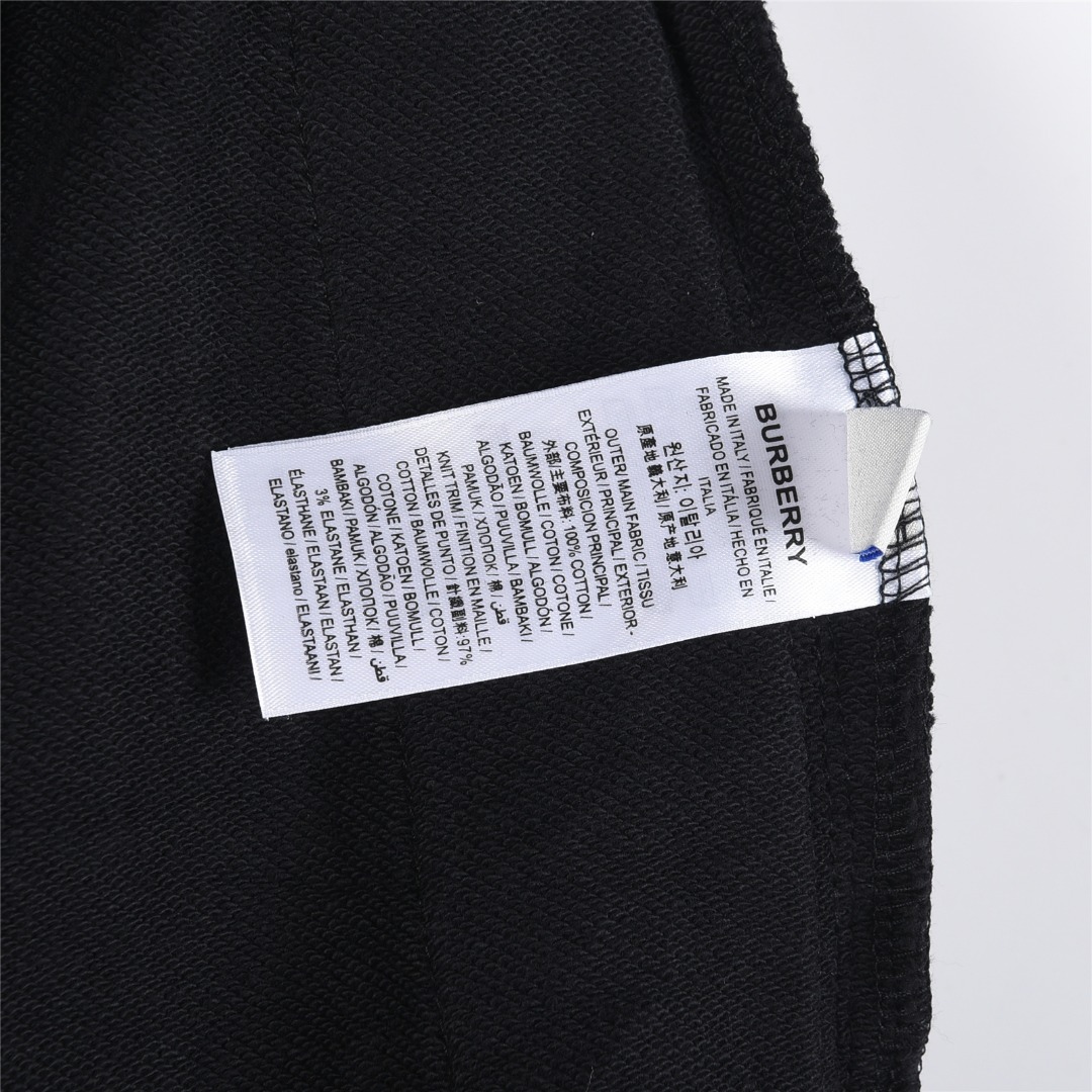 Burberry/巴宝莉 25Fw 侧边菱格纹织带后袋战马刺绣套装长裤 花灰色 黑色