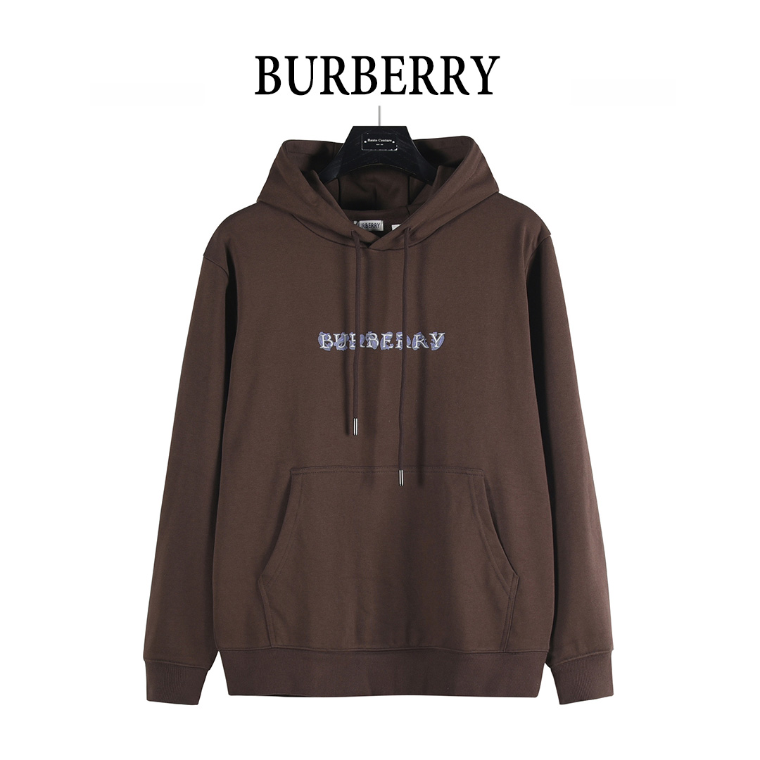 Burberry/巴宝莉 25Fw 胸前字母logo印花连帽卫衣 卡其色 棕褐色