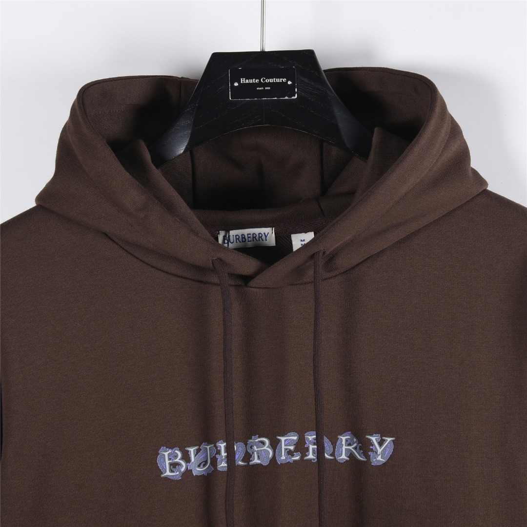 Burberry/巴宝莉 25Fw 胸前字母logo印花连帽卫衣 卡其色 棕褐色