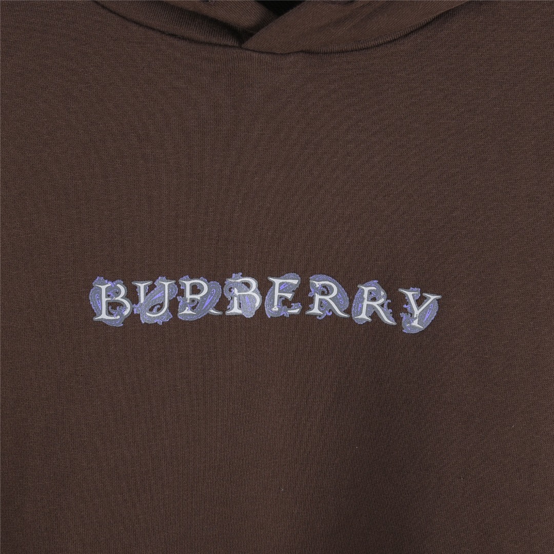 Burberry/巴宝莉 25Fw 胸前字母logo印花连帽卫衣 卡其色 棕褐色