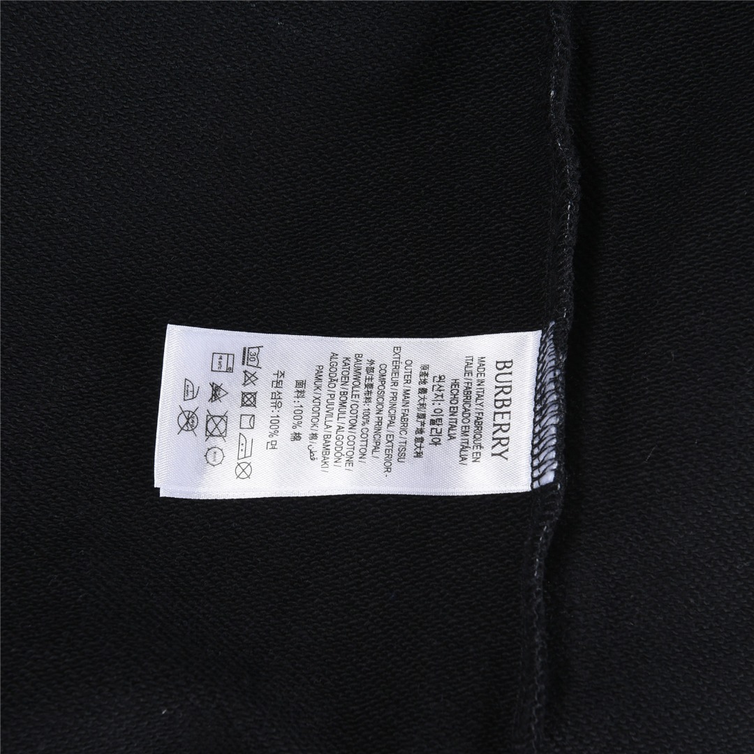 Burberry/巴宝莉 25Fw 经典麦穗字母满身印花logo圆领卫衣 黑色 白色