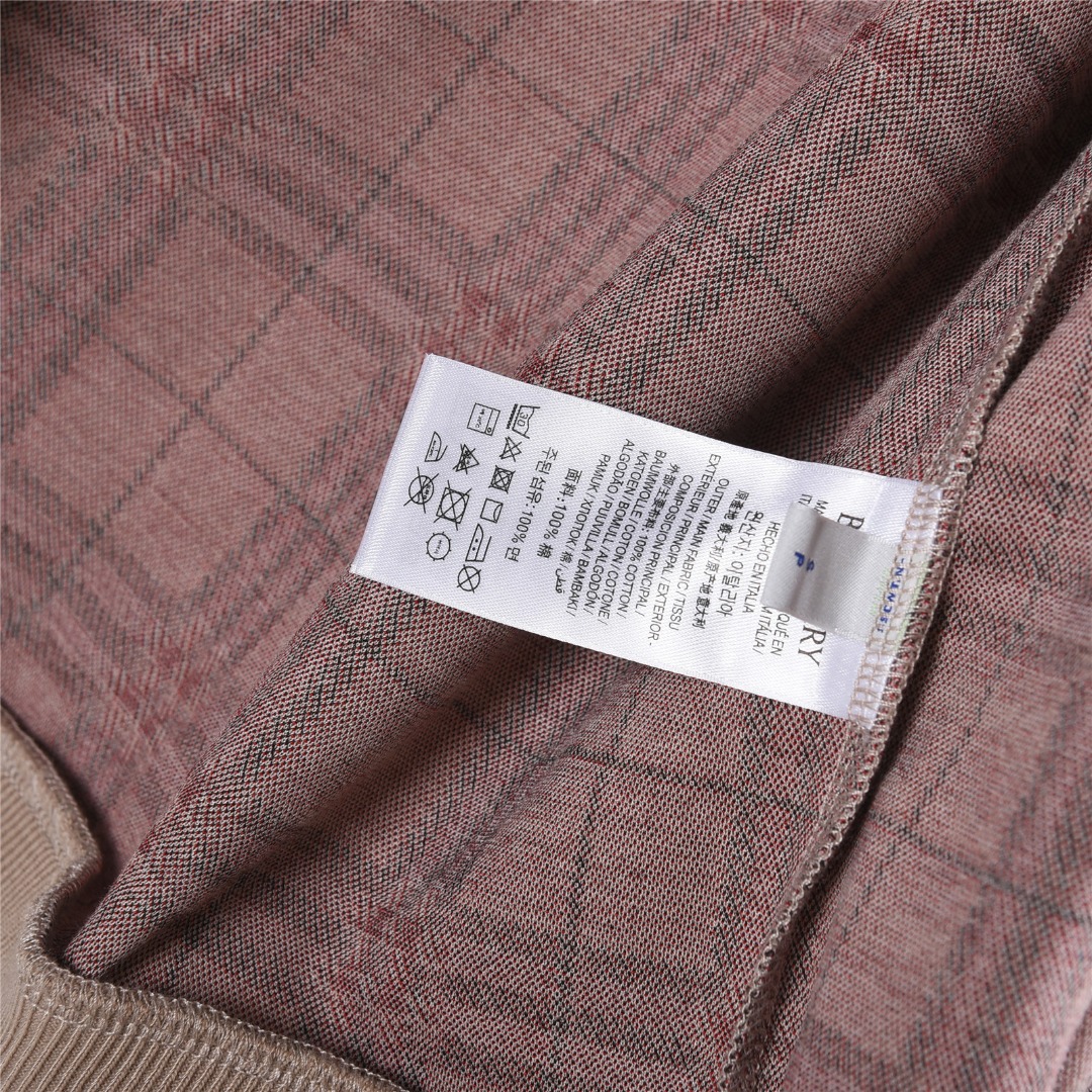 Burberry/巴宝莉 25Fw 格纹拉链抽绳连帽外套 卡其色 黑色