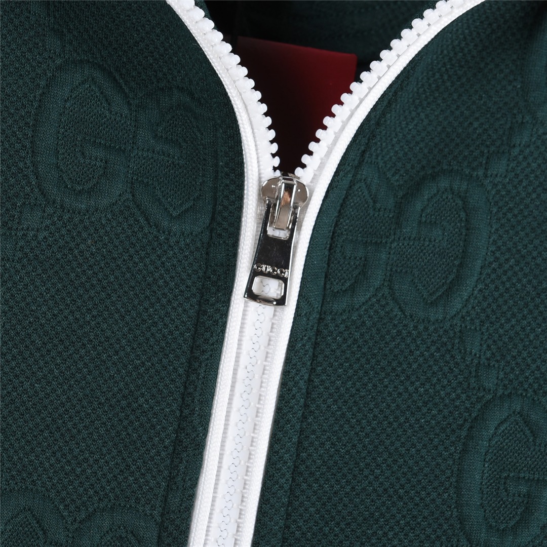 Gucci/古驰 25Fw 全幅双G提花红绿条织带套装外套 Gucci/古驰 25Fw 全幅双G提花红绿条织带套装外套