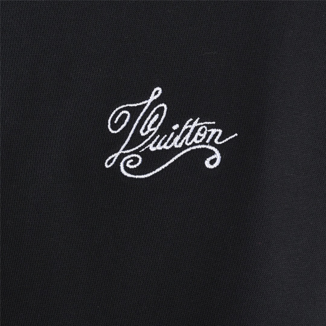 Louis Vuitton/路易威登 25Fw 前后刺绣字母Logo连帽卫衣 米白色 黑色