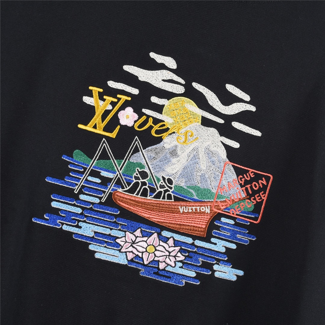 Louis Vuitton/路易威登 25Fw 垂钓者风景刺绣圆领卫衣